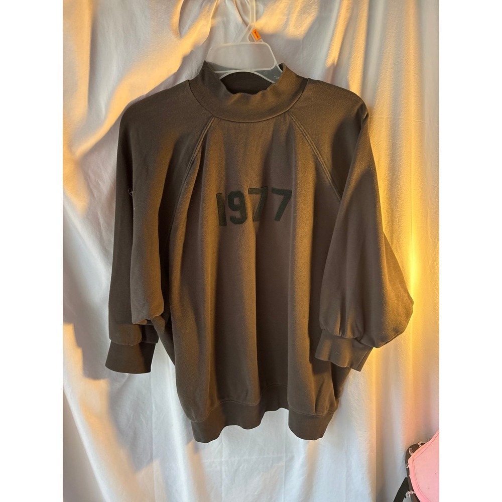 Fear of God‎ Essentials 1977 Mock Neck Sweatshirt Iron Grey Women Oversized